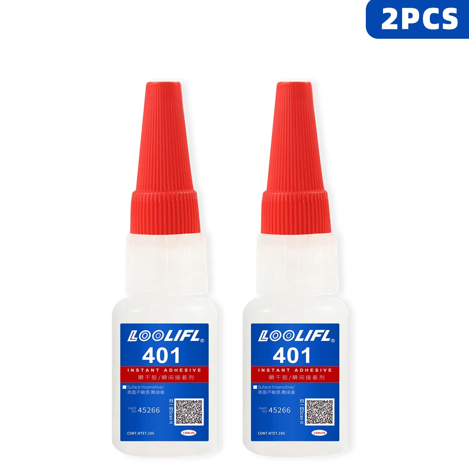 LOOLIFL 401 Super Glue 5×20g, Liquid Glue10s Fast Drying Cyanoacrylate Adhesive, Strong Bond for Plastic Metal Wood Ceramic Repa