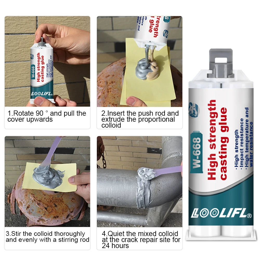 Metal Repair Glue,1.76 Oz Waterproof Epoxy Casting Adhesive, The Strongest Welding and Liquid Filler for Metals, Stainless Steel