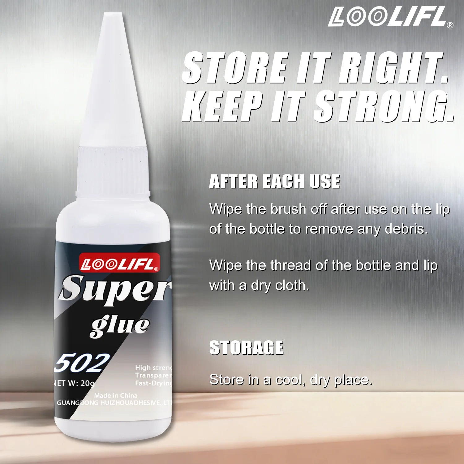 20ml 502 Glue Super Strong Instant Adhesive Fast Drying Cyanoacrylate Glue for Metal Plastic Wood Ceramic