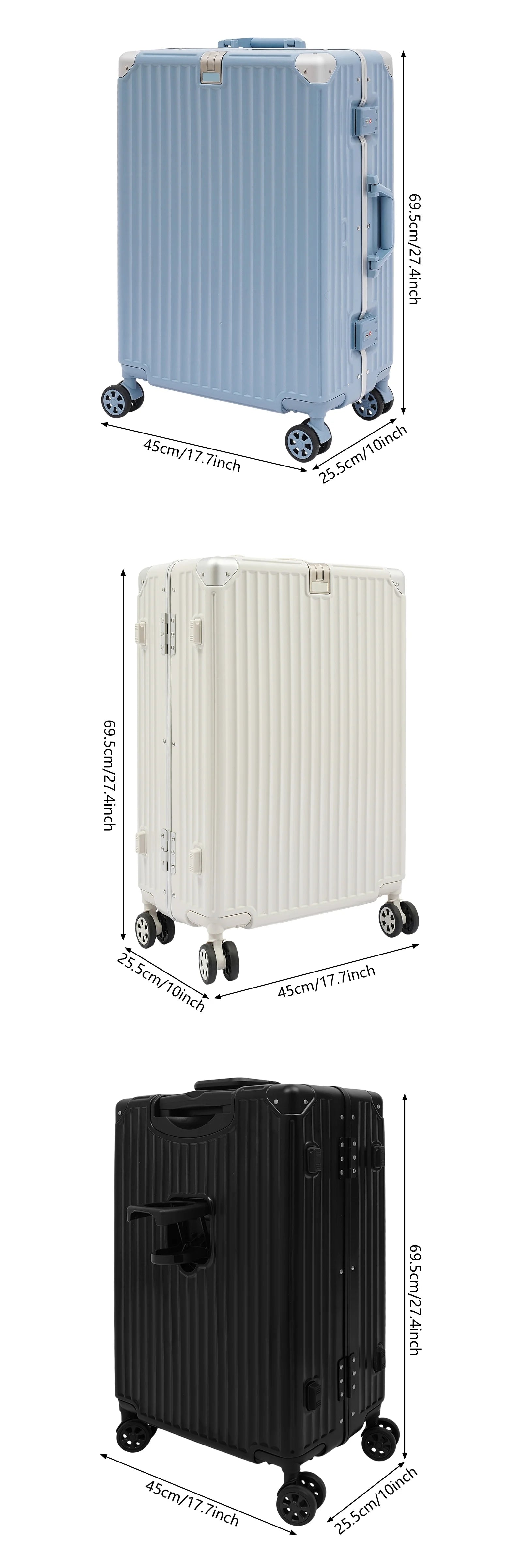 24-Inch Carry On Luggage Suitcases, Small Carry On Suitcase,Reinforced Small Carry-On Suitcase With Combination Lock