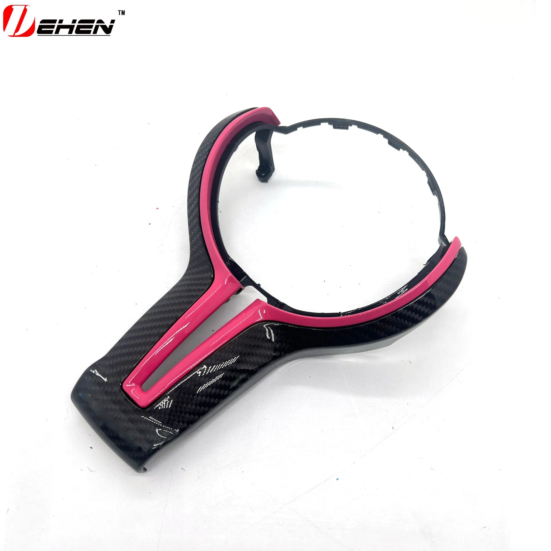 For BMW F20 F22 F30 F31 F32 F33 F36 F10 F06 F12 F13 F15 F16 M-Sport Replacement Style ABS+Carbon Fiber Steering Wheel Trim