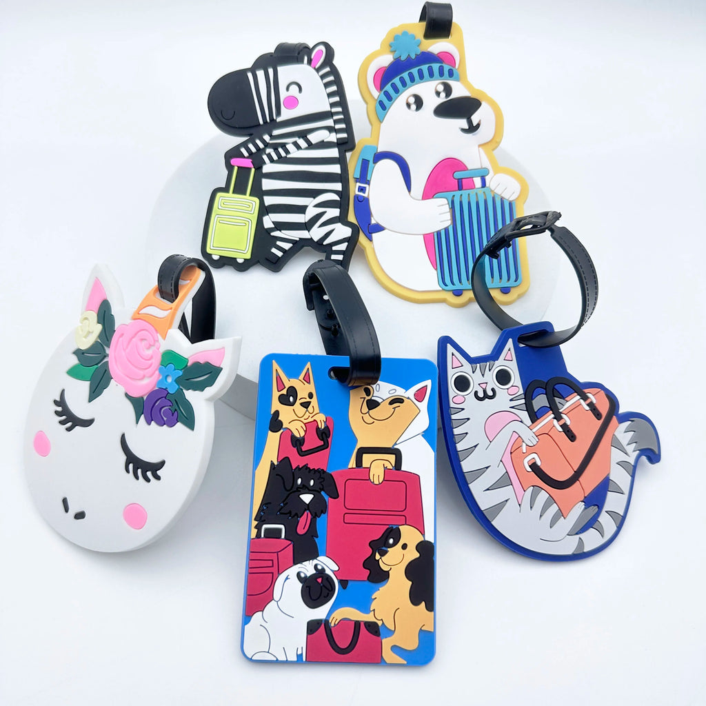 1PCS Cute Small Animal Luggage Tag Airport Tag Check in Loss Prevention Hanging Tag Essential for Business Travel