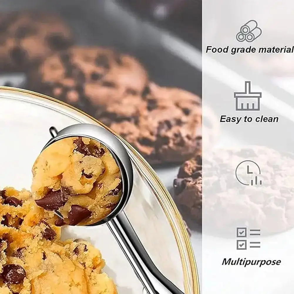 Ice Cream Scoop, 1/3PCS Cookie Scoops For Baking Stainless Steel Ice Cream Scooper With Trigger Release For Portion Control