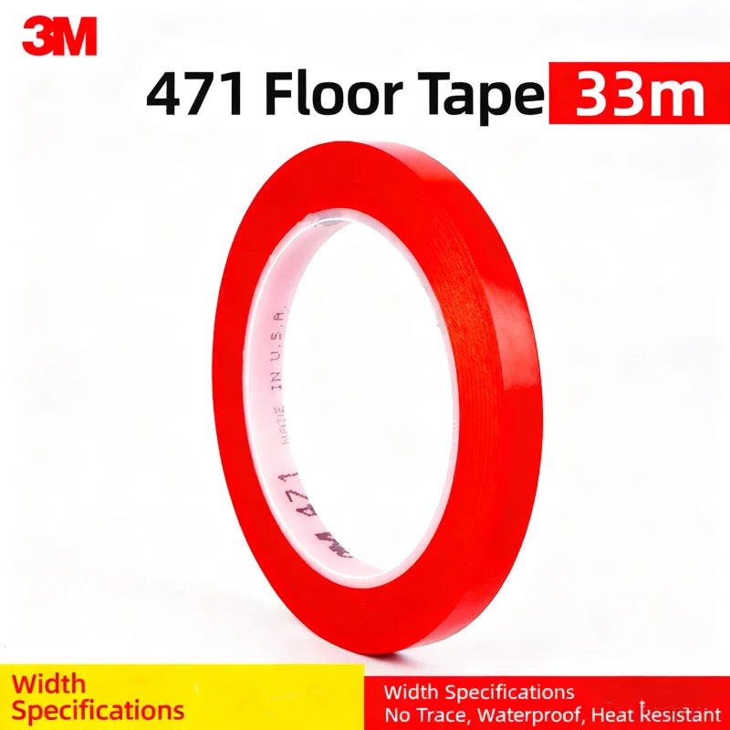 3M 471 Floor Special Adhesive Tape PVC Wear-resistant Warning Tape Waterproof Traceless Warning Area Colored Adhesive Tape