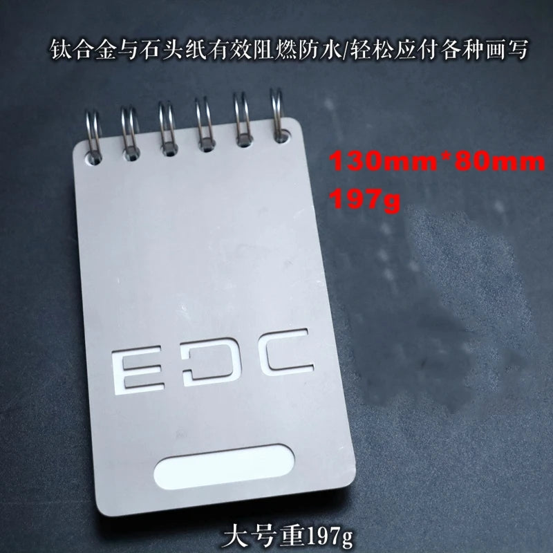 EDC Titanium Alloy Notepad Portable Recyclable Tools Outdoor DIY Survival Camping Gear EDC Multifunction Tools
