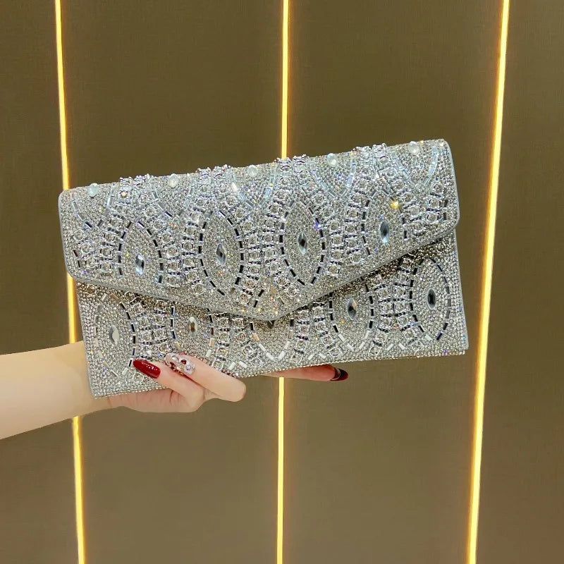 New Dinner Clutch Diamond Dinner Party Women's Shoulder Bag Luxury Brand Diamond Sparkling Fashion Women's Bag High Quality