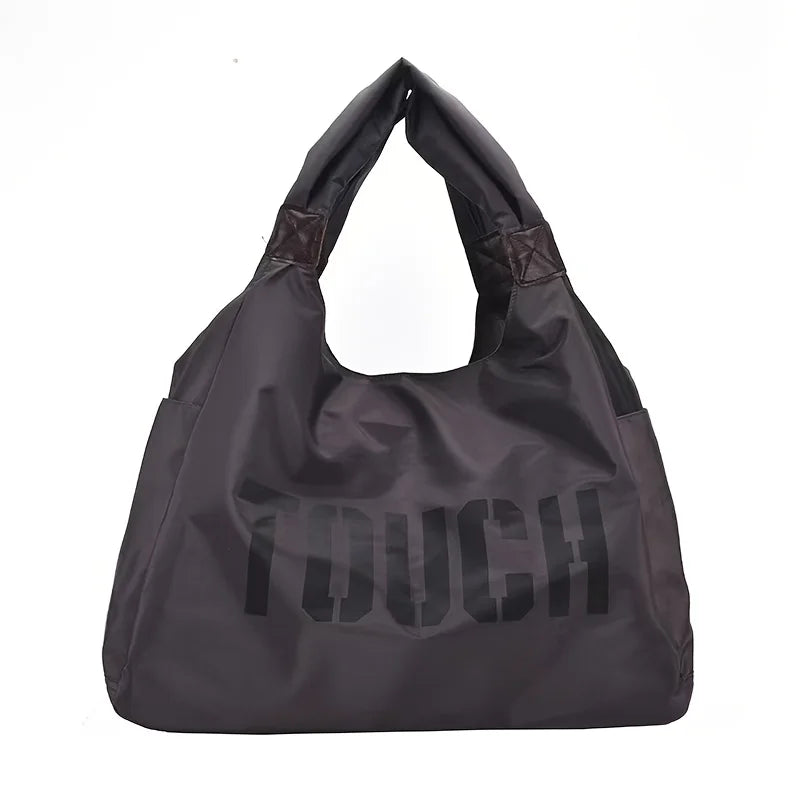 Large Capacity Minimalist Travel Shoulder Bags, Korean Style Letter Printed Men's Handbag, Fashionable and Versatile Women's Bag