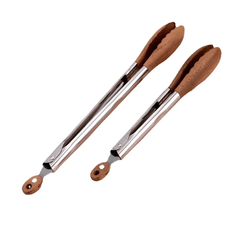 Walnut food clip stainless steel food clipBBQBarbecue tongs, barbecue tongs, plum blossom head