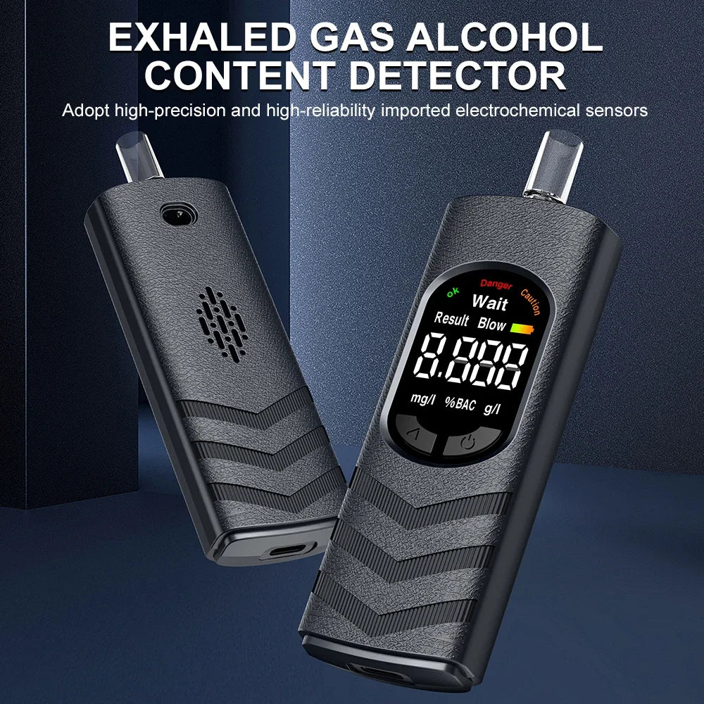 Portable Alcohol Tester Non-Contact Breathalyzer with LCD Display Alcohol Test Tools Drunk Driving Test for Home Auto Car