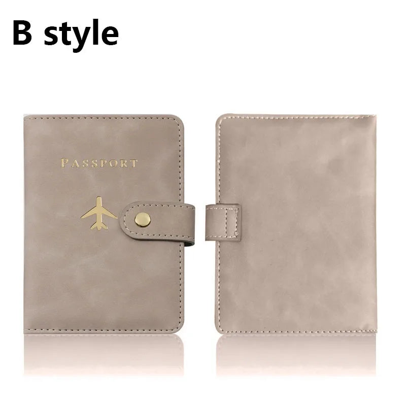 Leather Passport Holder Covers Case for Travel Essentials Credit Card Wallet Passport Book for Women/Men Buckle Passport Cover