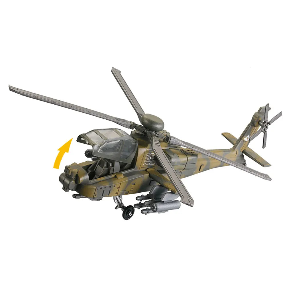 AH-64 Blocks Planes Toy US Apache Armed Helicopter AH64 ABS Aircraft Model 1:72 Scale Miniature Airplane Collection Boy Gift