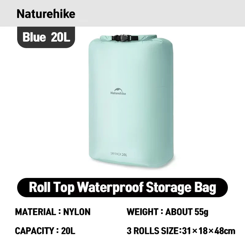 Naturehike Rolled Storage Bag Outdoor Travel Hiking Lightweight Waterproof Vacuum Compression Dispenser Bags Portable Organizer