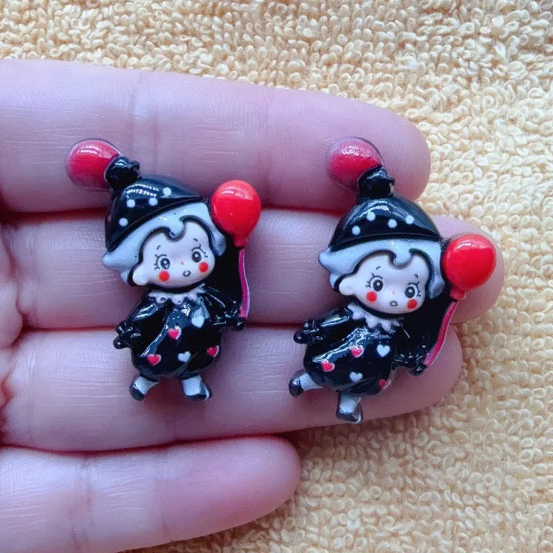 12pcs Joker Balloon Children's Fun Handmade DIY Cream Gel Phone Case Hair Clip Headpiece Resin Accessories Jewelry