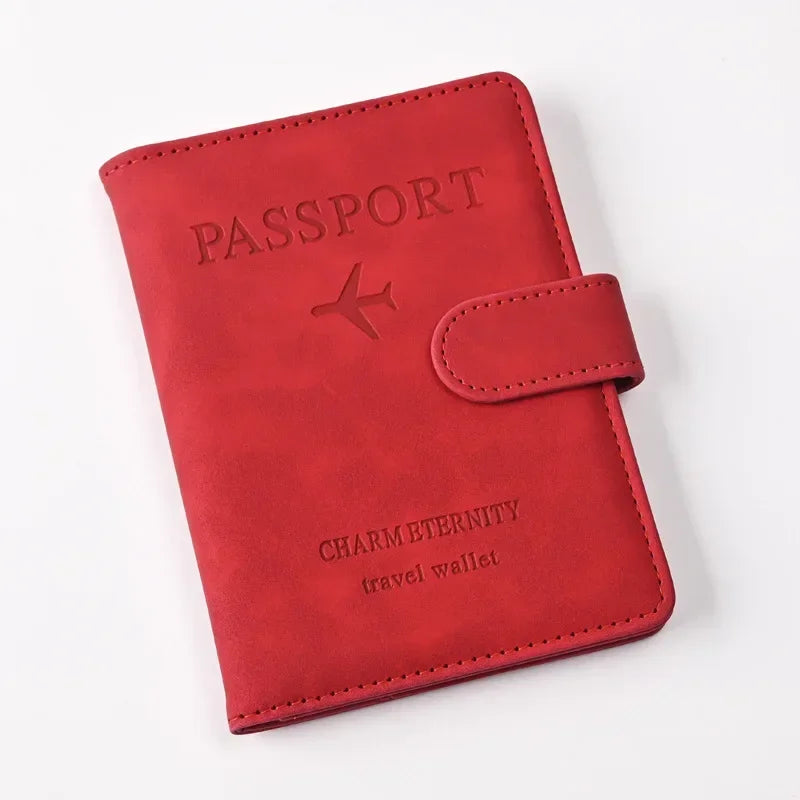 Unisex Passport Cover Women Men Passport Credit Card Holder Case PU Leather Business Card Passport Wallet Travel Purse