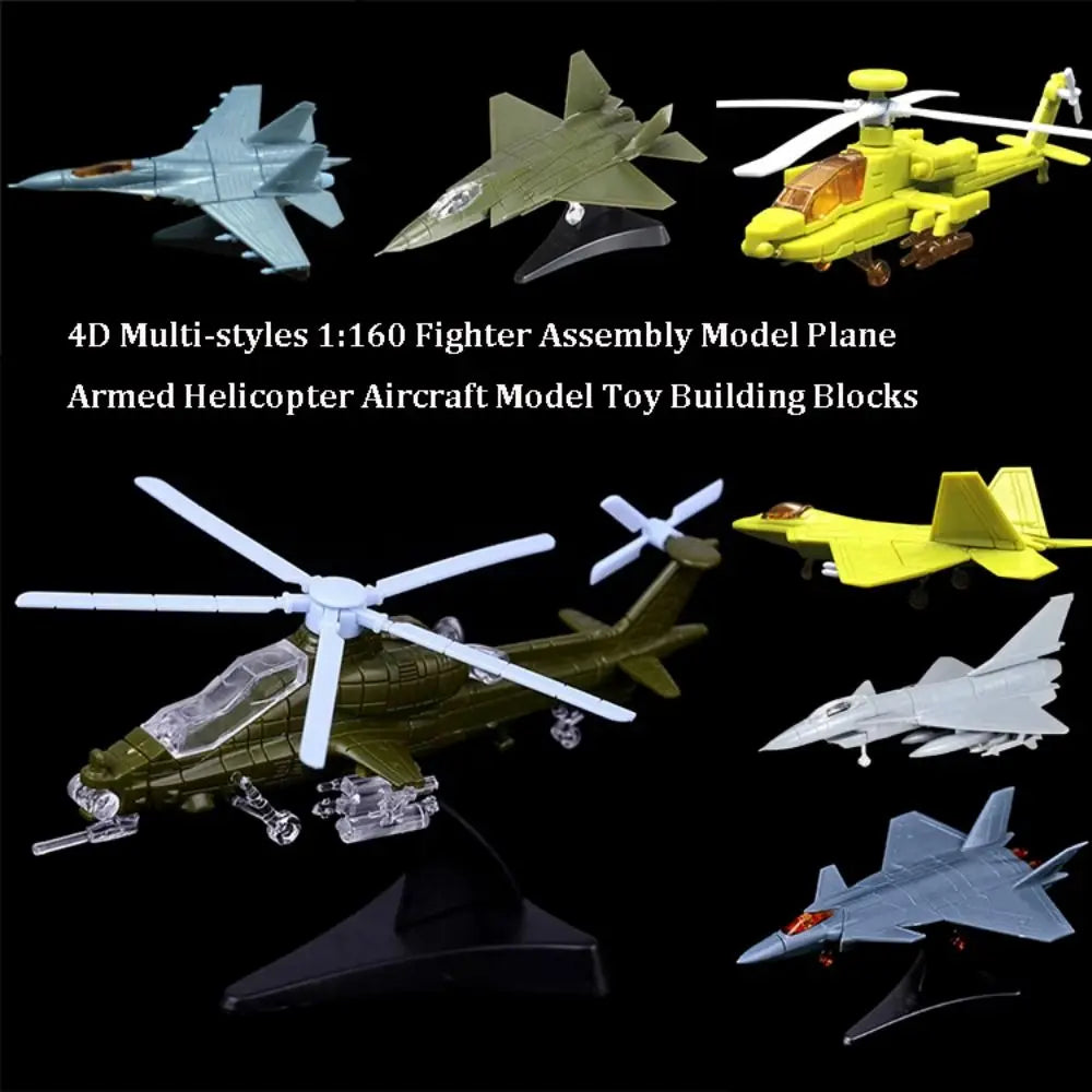 High Quality 4D 1:160 Fighter Assembly Model Multi-styles Plastic Plane Armed Helicopter Multi-Purpose Fighter