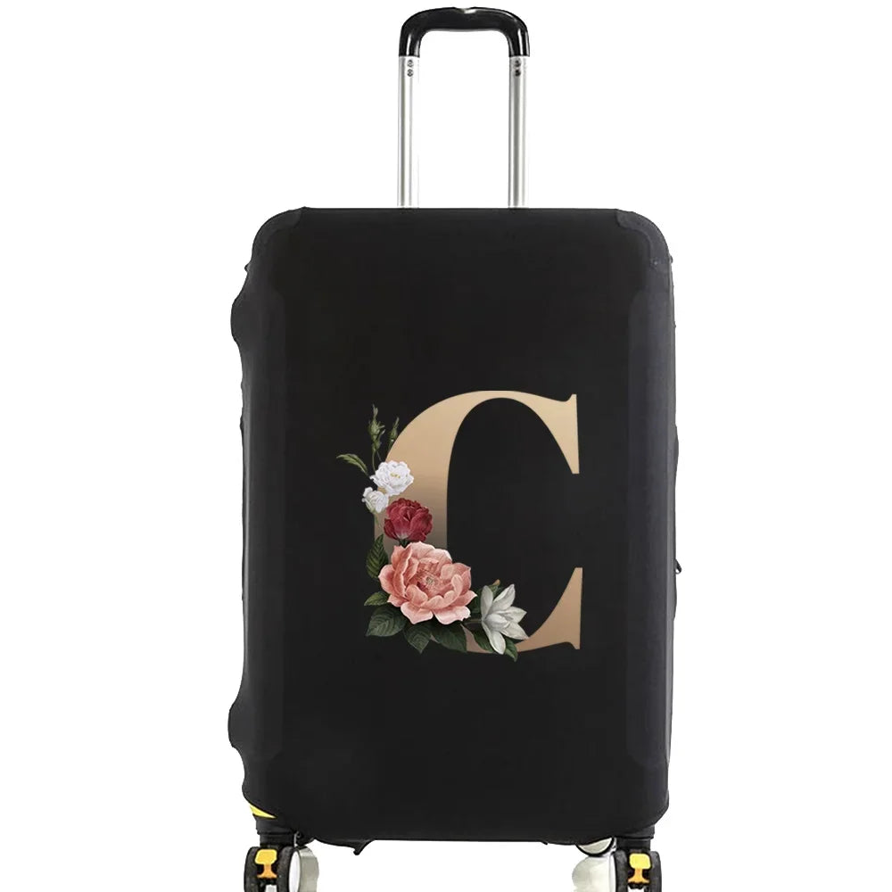 Travel Suitcase Protective Covers Thick Elastic Luggage Cover Protector for 18"-28"Baggage Travel Bag Case Gold Letter Printed