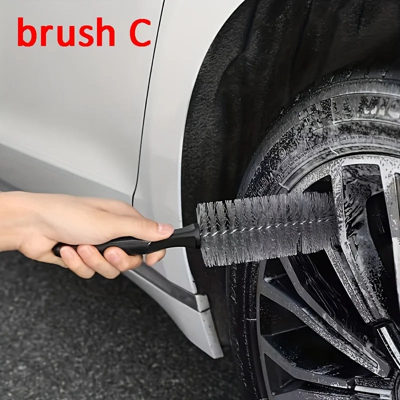 Car Wash Wheel Brush Tire Brush Special Brush Inner Car Wash Artifact Brush Car Washing Tool Washing Brush Cleaning Brush