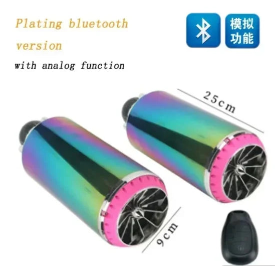 1pair Exhaust Pipe Motorcycle Electric Car Audio Bluetooth Subwoofer Plated Speaker