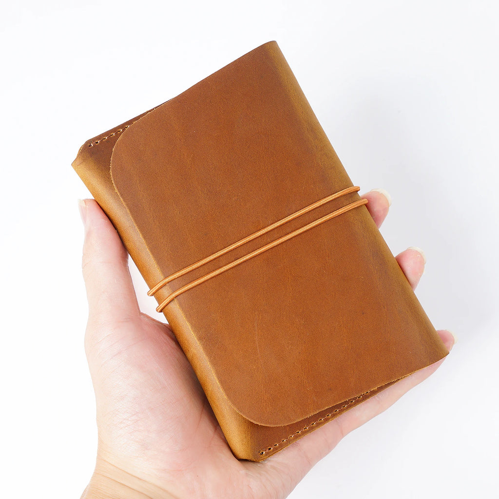 Rope Full Grain Cowhide Leather Long Purse Passport Crazy Horse Genuine Leather Travel Wallet for Men Passport Caesar Cover