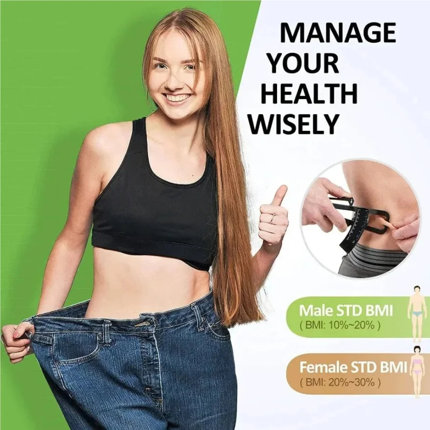 1set 70mm Skinfold Body Fat Caliper Set with Measure Tape Body Fat Monitors Body Fat Tester Skinfold Measurement accessory