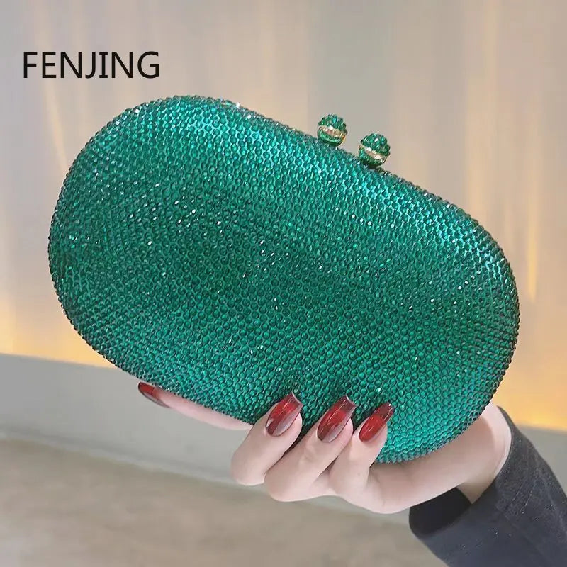Diamonds Women Clutch Party Wedding Handbag Luxury Crossbody Bags Female Crystal Rhinestone Purse for Gift Prom Dress Chain Bag