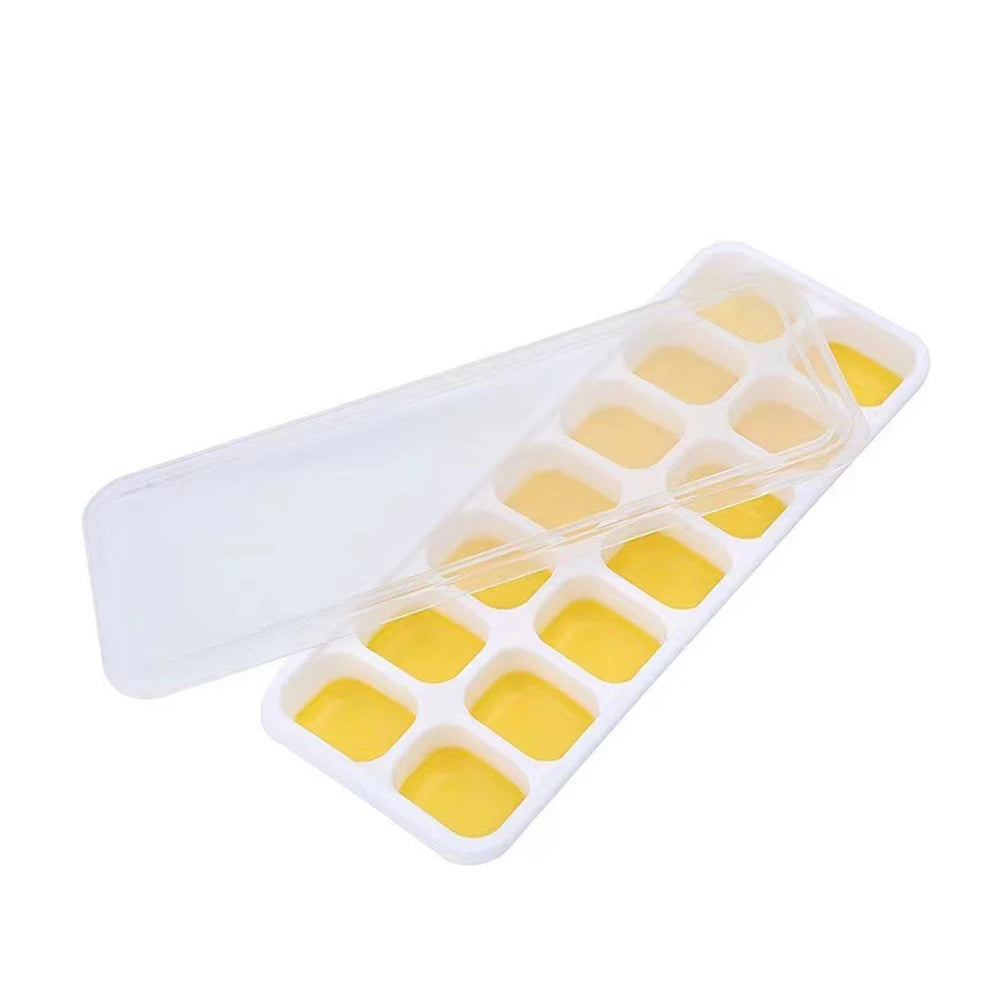 Ice Cube Trays 14 Grids Silicone Ice Cube Molds with Removable Lid Easy-Release For Cocktail Freezer Kitchen Tools