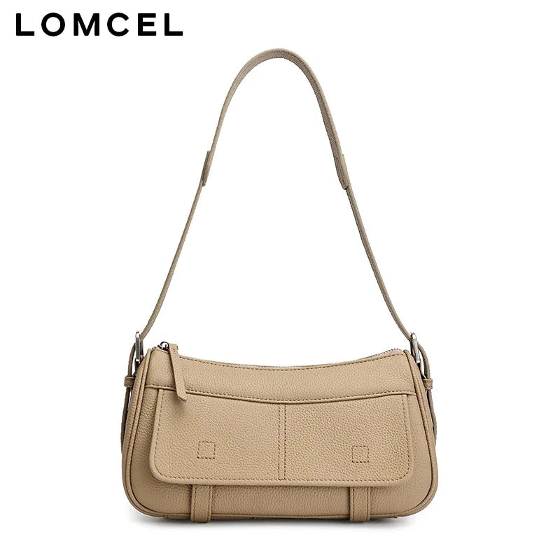 LOMCEL TOGO cowhide messenger bag for postal delivery, casual and versatile, retro for daily commuting, single-shoulder cross
