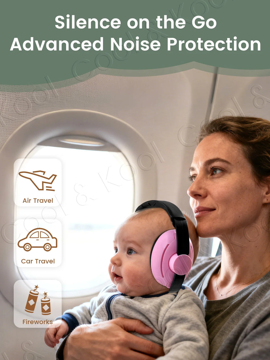 2-in-1 Portable Baby Ear Earmuffs, Travel & Outdoor Noise Cancelling Headphones for On-the-Go Comfort