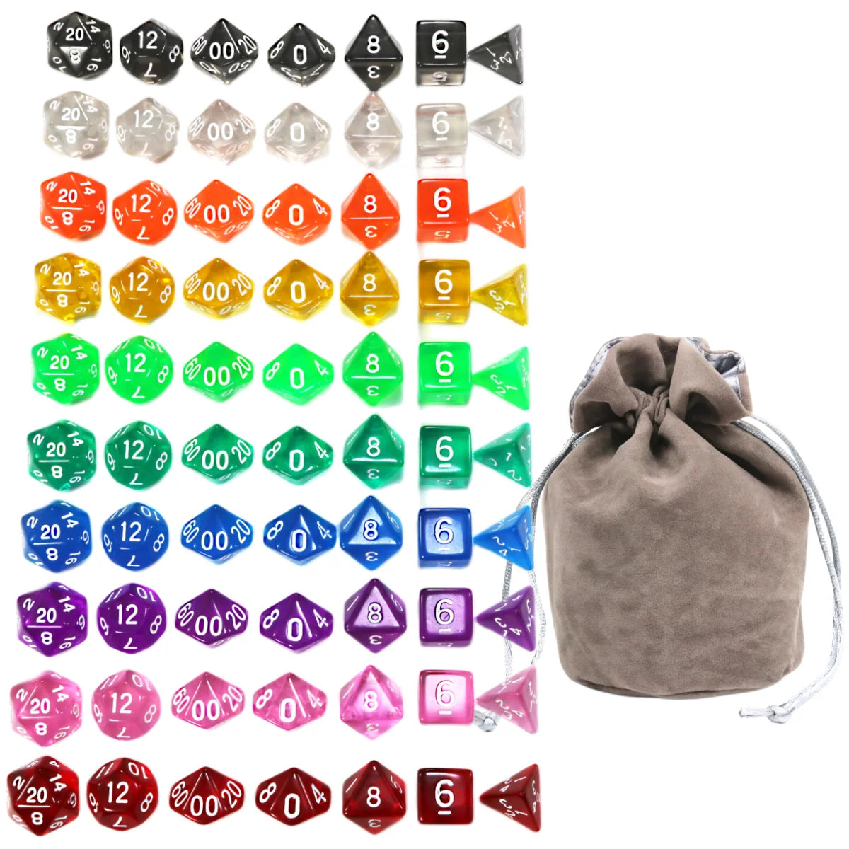 DND Dice Polyhedral Dice RPG High Quality Transparent Dice Game Set Various Wonderful Colours For DND RPG Board Game Party Games