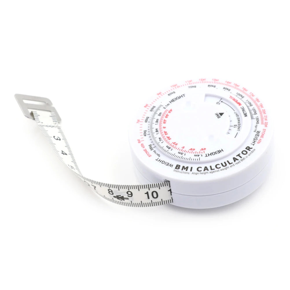 BMI Body Mass Index Retractable Tape 150cm Measure Calculator Diet Weight Loss Tape Measures Tools