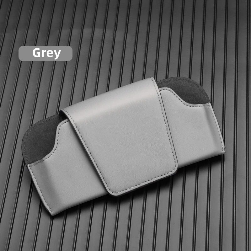 Car Glasses Case Auto Sun Visor Leather Glasses Holder Sunglasses Clip Card Ticket Holder Multi-Function Car Interior Storage