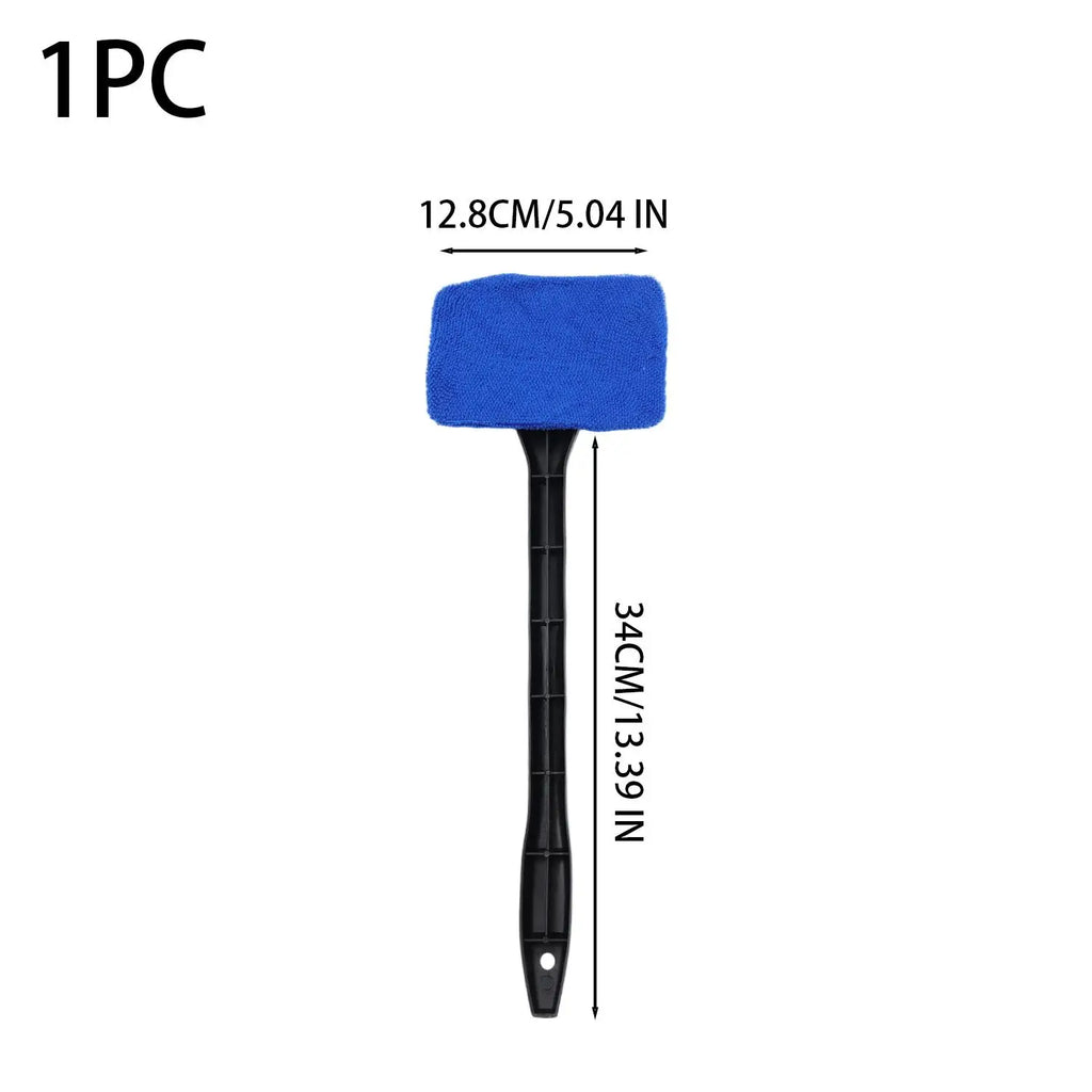 180° Rotatable Car Windshield Cleaning Brush Long PP Handle Detachable Reusable Microfiber Cloth Cover Anti-Scratch Glass Wiper