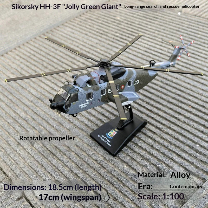 Alloy Helicopter Model Sikorsky SH-3 Sea King HH-3F Pelican Italian Military Long-Range Search Rescue Collectible Aviation Fans