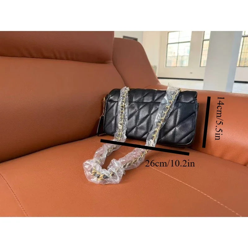 Sac à chaîne à motif diamant de haute qualité, sac messager à bandoulière, petit sac carré