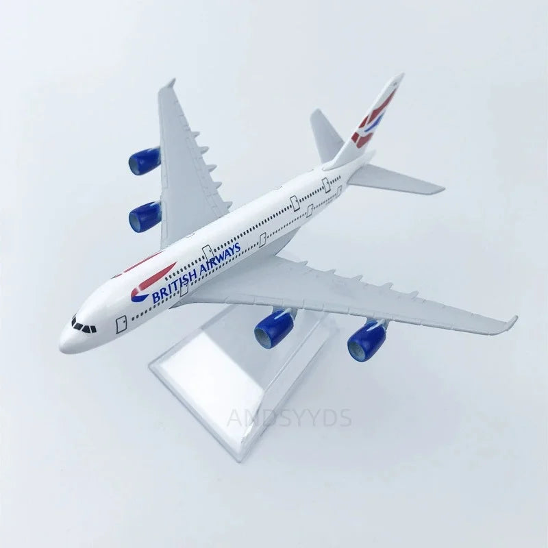 16CM Scale Airplanes British Airways a380 Plane Model ONE Worid b777 b747 Aircraft Diecast Miniature Authentic Souvenir Plane