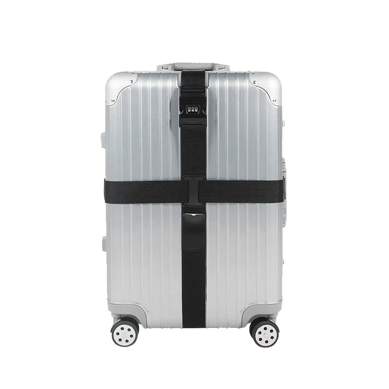 Cipher Lock Suitcase Strap Adjustable Luggage Strap Cross Packing Belt Travel Essential Accessories Suitcase Supplies Fixed Belt