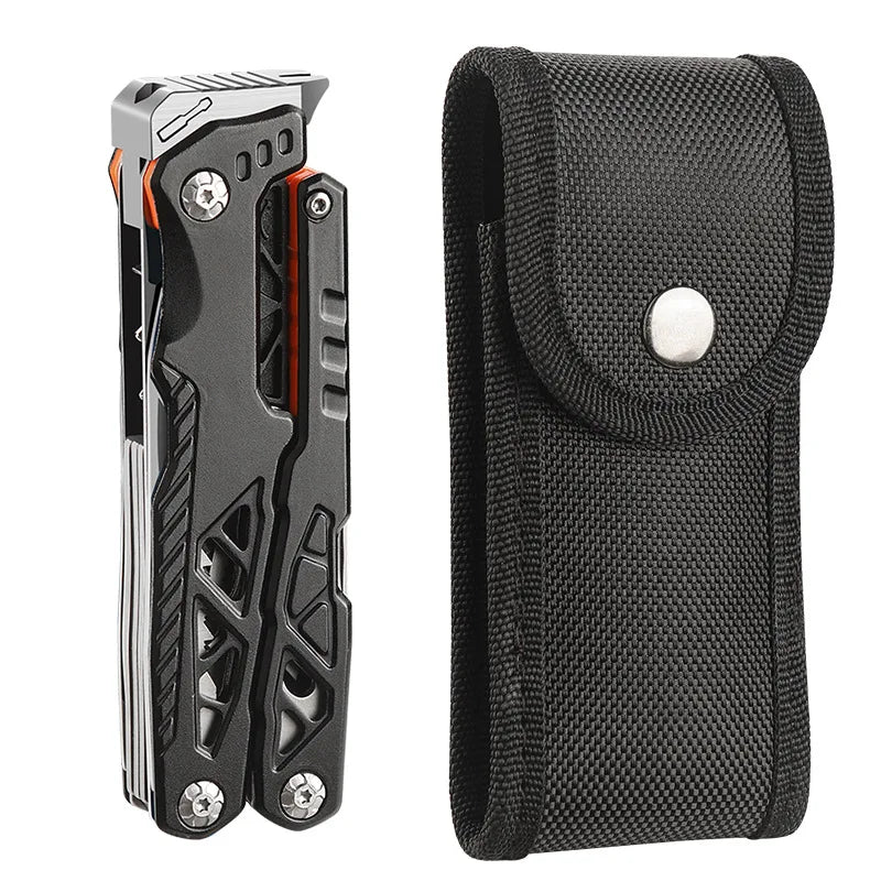 Outdoor Multifunctional Folding Pliers Portable Multi-purpose Sharp-nosed  Vise Pliers Nail Hammer Knife Pliers Emergency Tools