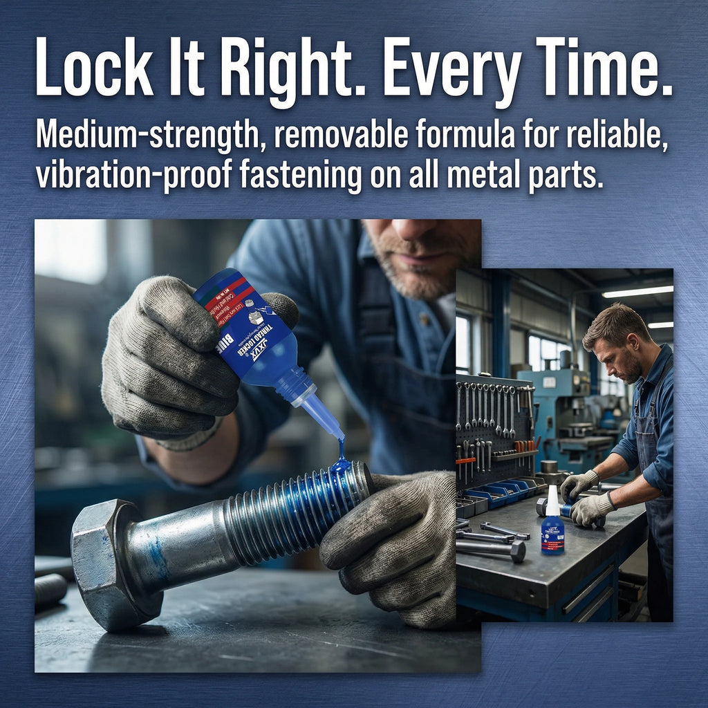 Medium Strength Blue Anaerobic Glue, (Equivalent to Loctite) Anaerobic Adhesive Sealant Medium-High Strength, Oil and High Temperature Resistant Blue, Removable, 10ml