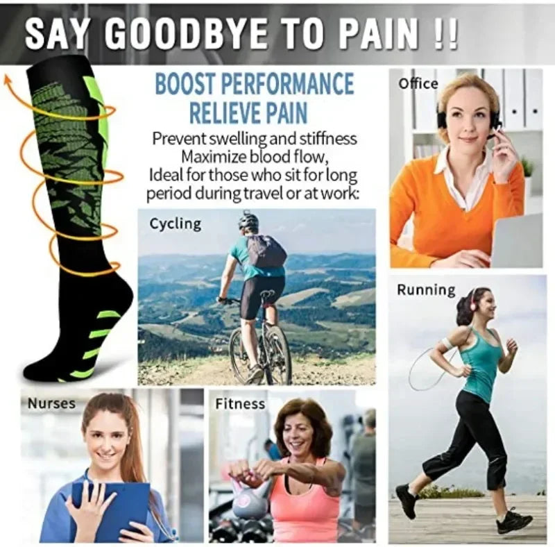 Compression Socks Running Football Sports Medical Nursing Socks for Flight Travel Pregnancy Edema Diabetes Varicose Veins Socks