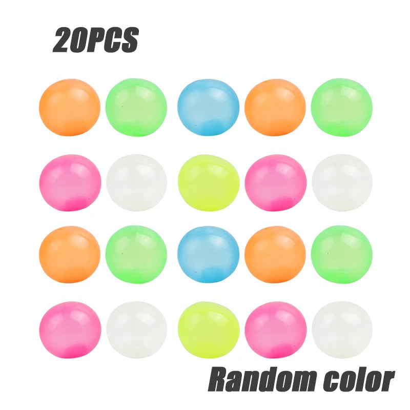 Luminous Wall Target Ball Sucker Sticky Decompression Toy Squeeze Ball Colorful TPR Stress Relief Balls Random Color