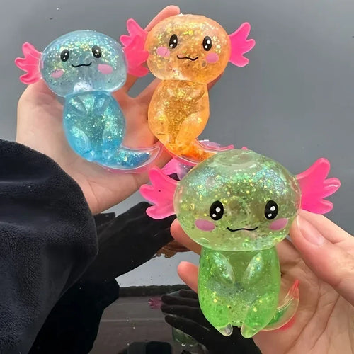 !!Colorful Salamander Maltose Fidgets Toys Squishy Malt Sugar Stretchy Axolotl Fun Squeeze Birthday Supplies Anti-Anxiety Gift
