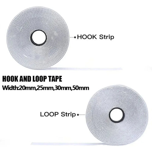 1-10M Strong Self Adhesive Hook and Loop Tape Heavy Duty Sticky Back Nylon Velcros Fastener Strip for Car, Home Office DIY Craft