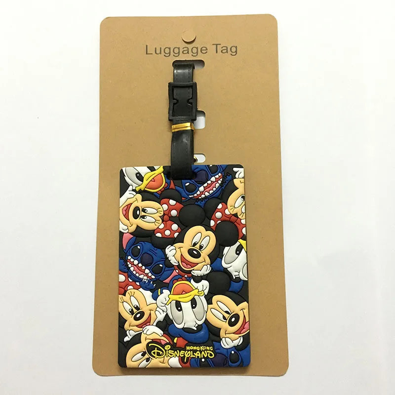 Classic Mickey Mouse Travel Accessories Luggage Tag Silica Gel Suitcase ID Addres Holder Baggage Boarding Tag Portable Label