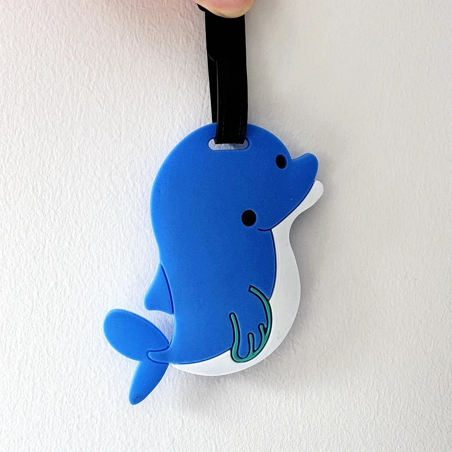1/2pcs Dolphin Ocean style luggage tag, hang tag, travel bag accessories, personal belongings anti loss, name identification, ID