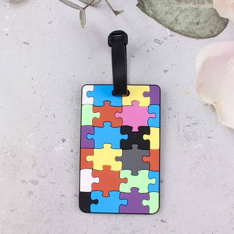 New Geometric PVC Luggage Tag Boarding Pass Luggage Tags Suitcase Address Label Travel Accessories
