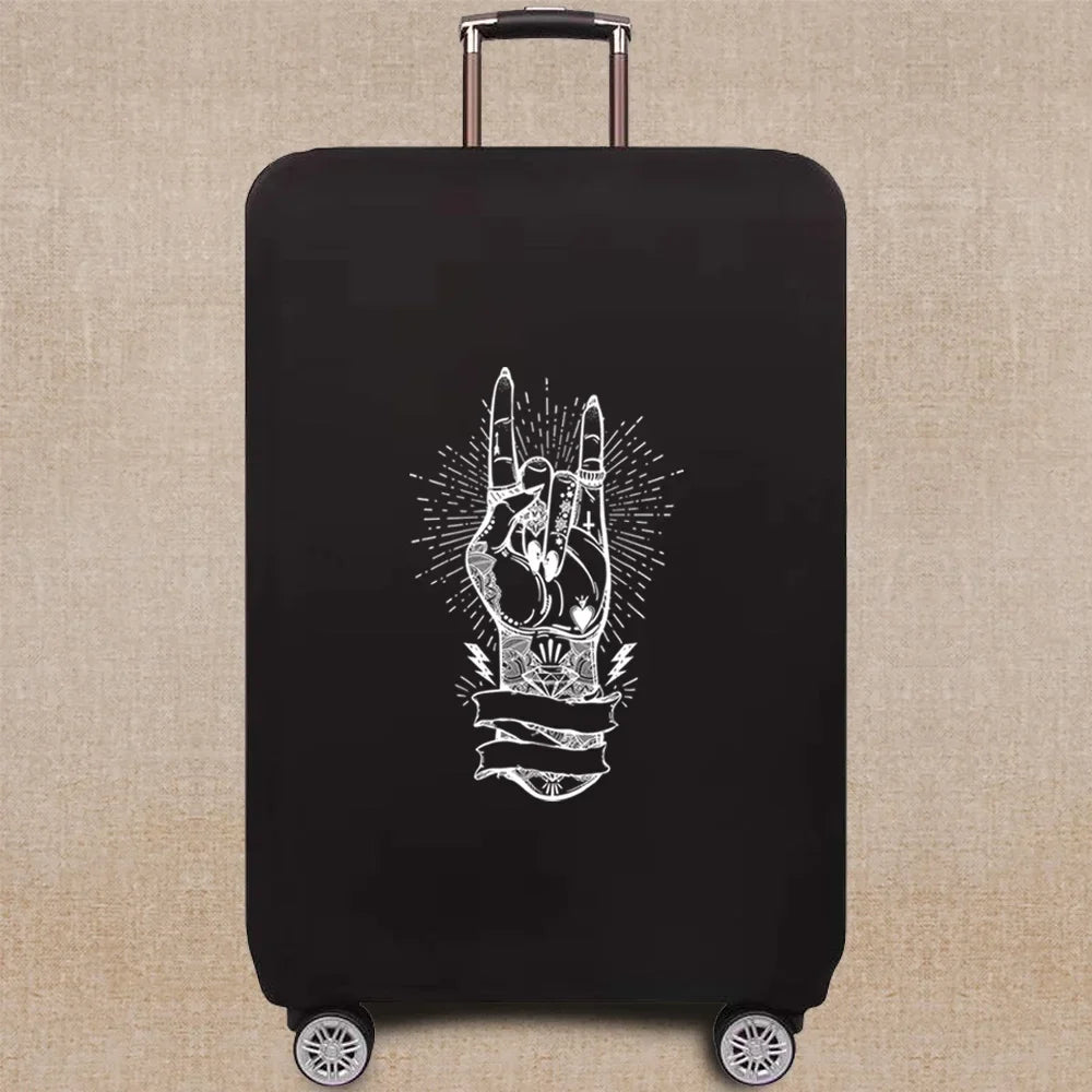 Travel Accessories Luggage Case Suitcase Dust Protective Cover 18-28 Inch Whitepicture Pattern Series Trolley Case Elastic Cover