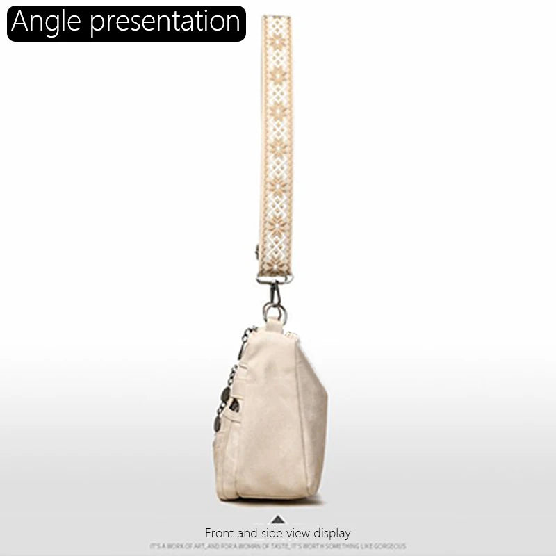 Everyday Versatile Rider Distressed Leather Crossbody Bag Spacious Capacity, Soft Sling for Motorcycle Weekend Short Trips
