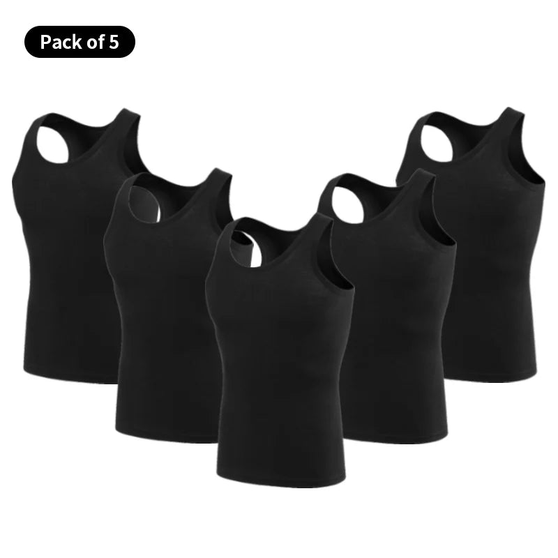 3/5-Piece Men's Narrow Shoulder Vest For Summer Sports Comfortable Simple Solid Color Fashionable Top Home Multifunctional