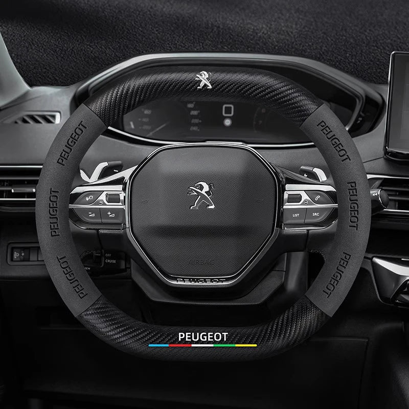 Car Steering Wheel Cover For Peugeot 106 107 108 206 207 208 301 307 308 406 407 408 508 607 2008 3008 4008 5008 GT RCZ Rifter