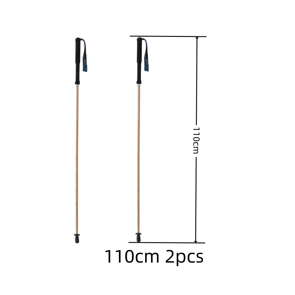 New Hiking Pole Ultralight Trekking Poles High Strength Carbon Fiber & Natural Bamboo Skin Trekking Pole Outdoor